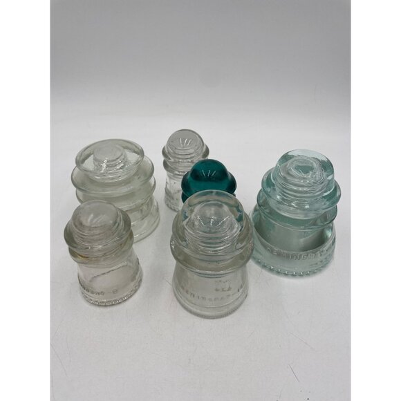 6 Hemingray Insulators antique Made in Usa 4 gray 2 green - Picture 14 of 16